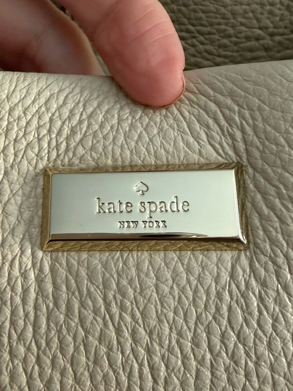 Kate Spade Cream Pebbled Leather Chain Tote